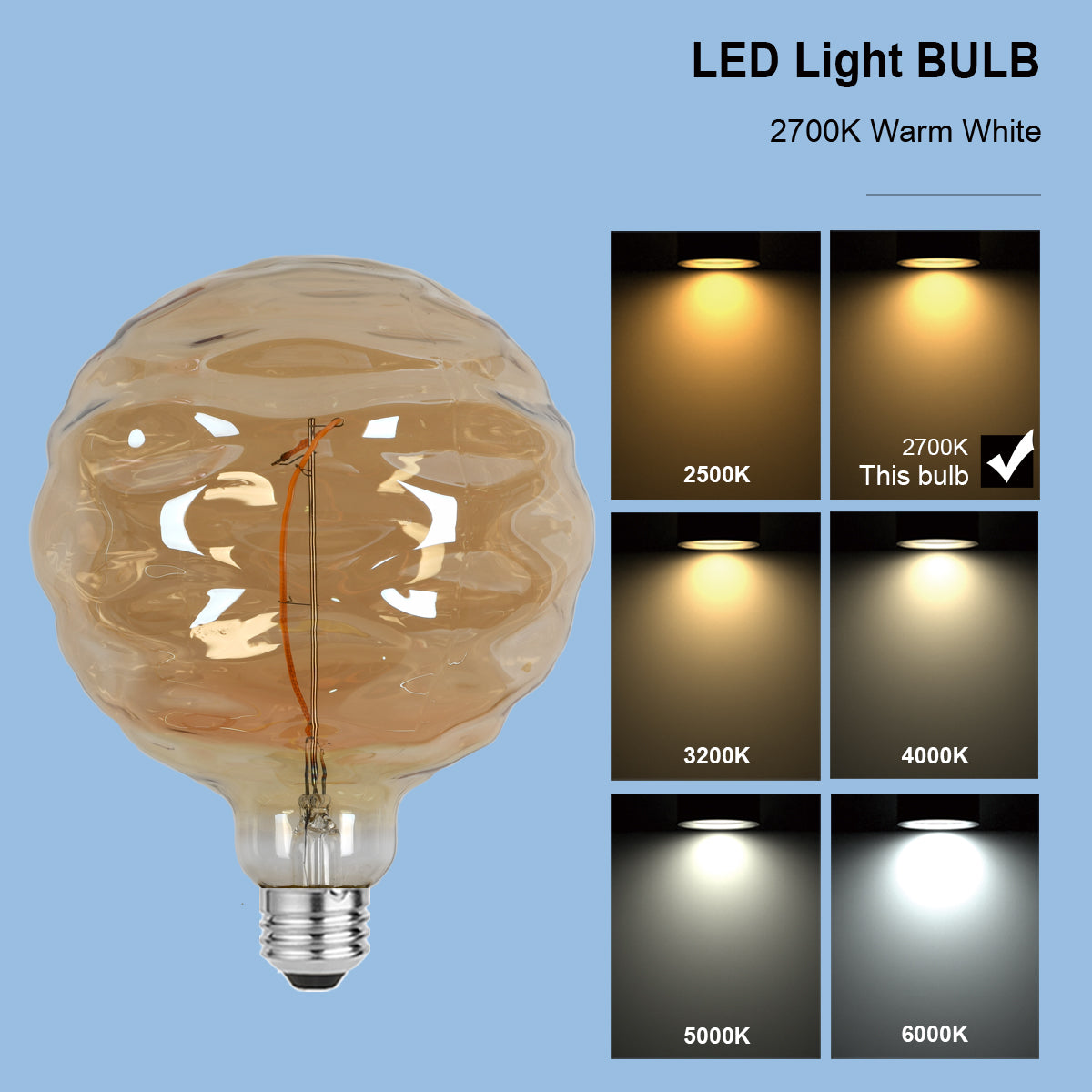 Water wave pattern LED bulb